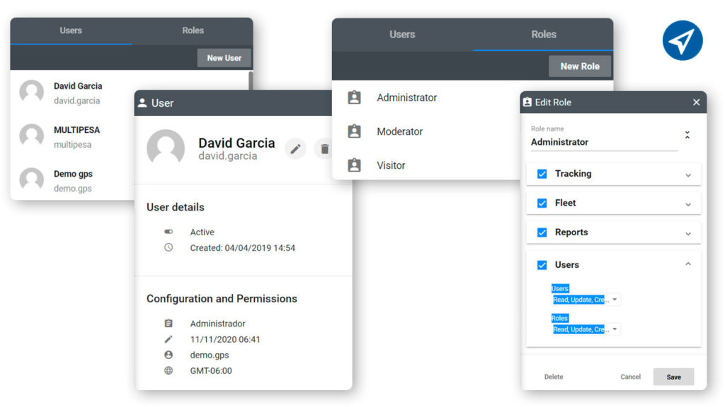 Roles and users