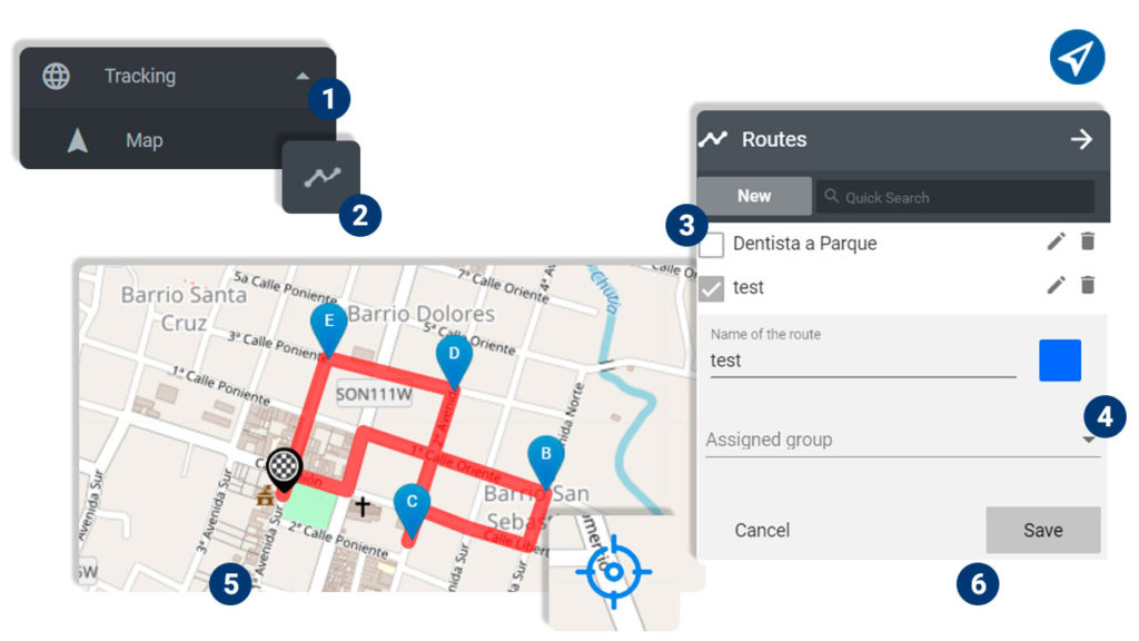 Creation of routes